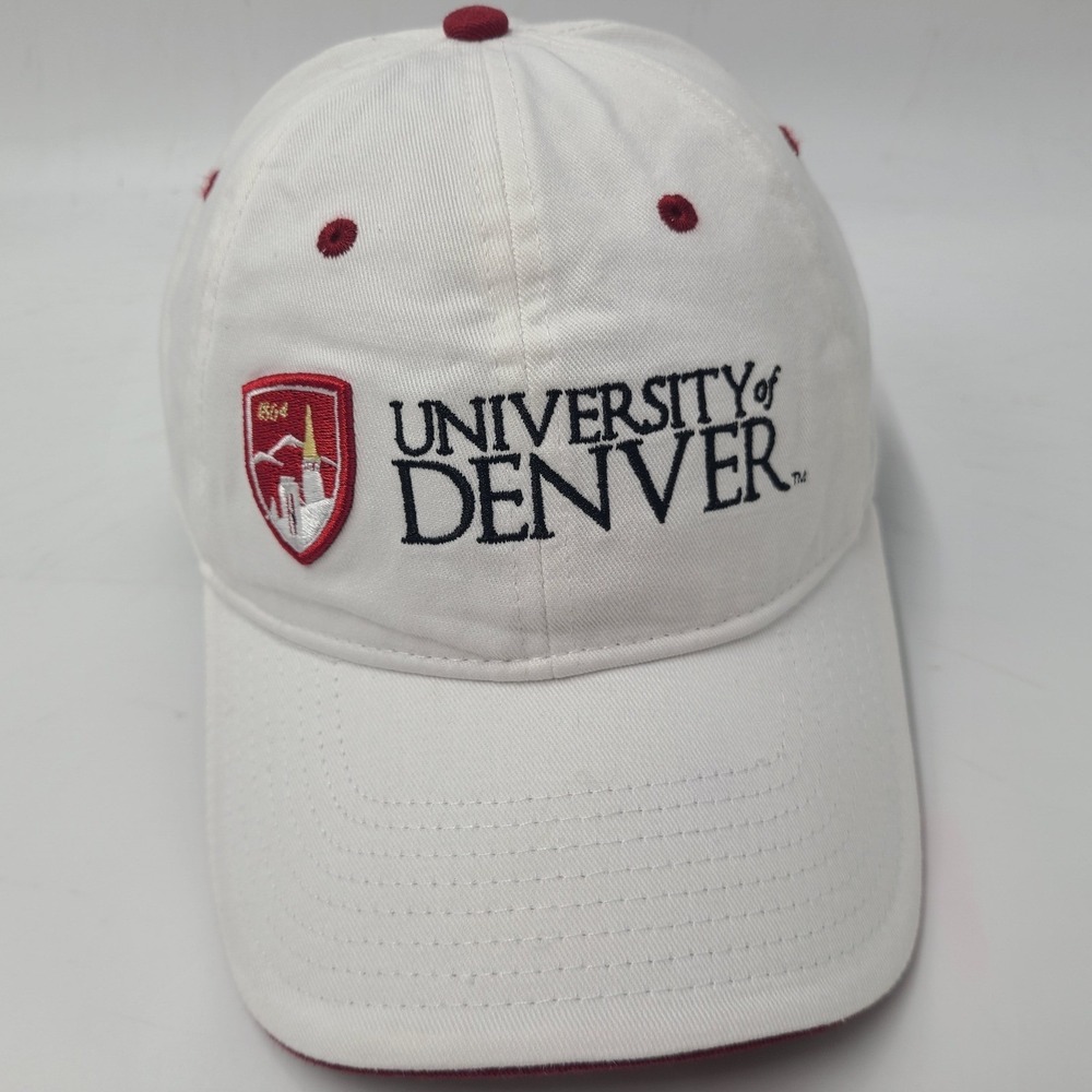Denver Pioneers Hat Strapback The Game White Red NCAA University Logo Casual Men